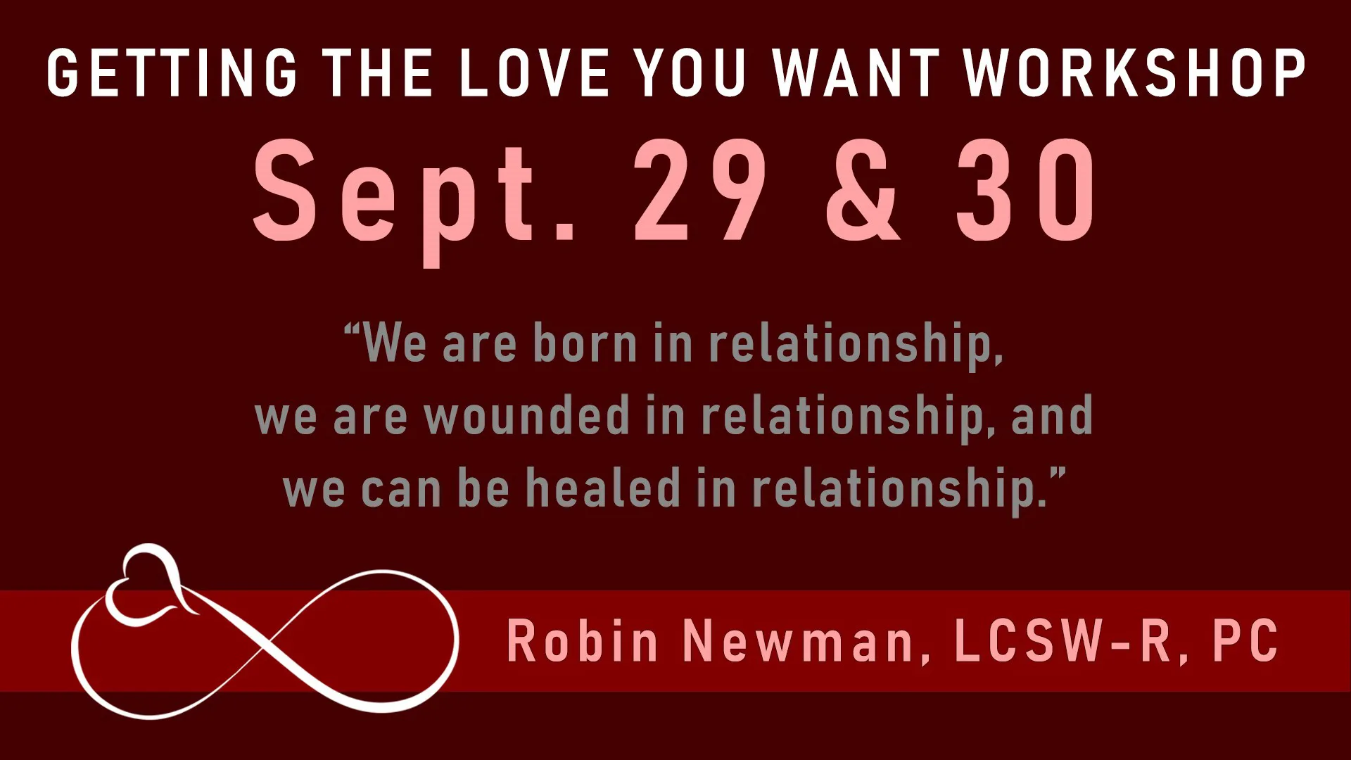 couples workshop Sept 29 & 30, 2018 Long Island