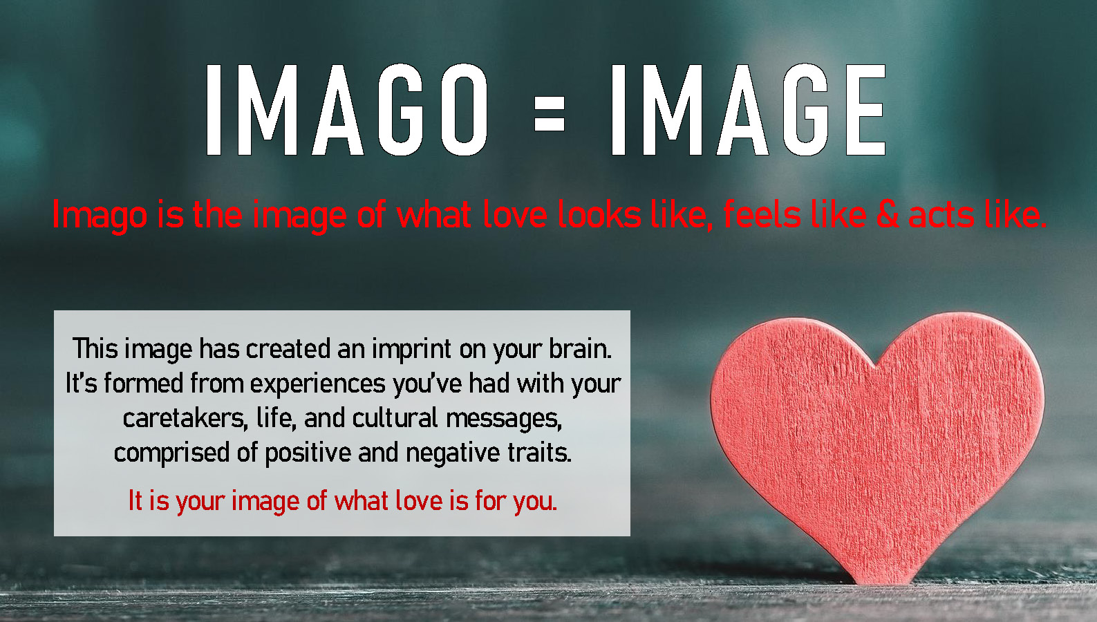 Individuals can use an Imago Relationship Therapist too!
